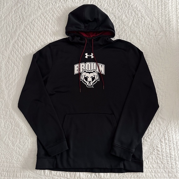 Under Armour Brown University Coldgear Kids Large Hoodie Pullover Sweatshirt - Picture 1 of 9